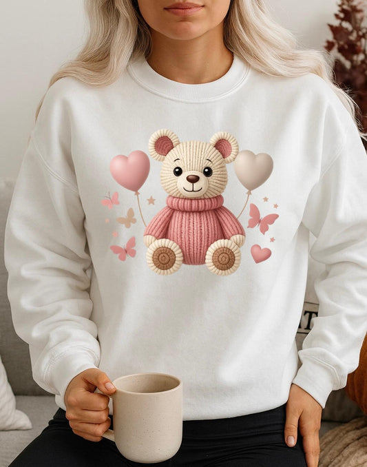 Bluza Alba Dama din Bumbac 100% Pink Bear - MonCherie