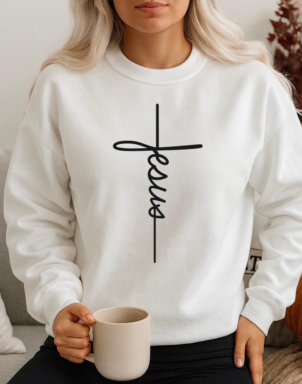 Bluza Alba Dama din Bumbac 100% Jesus