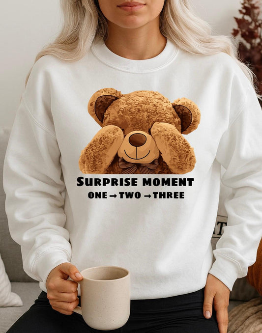 Bluza alba din bumbac 100% Surprise moment