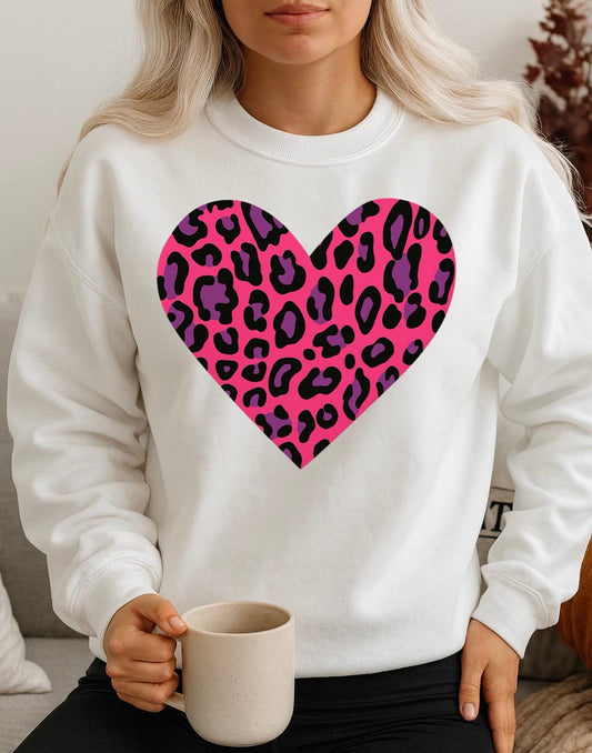 Bluza alba din bumbac 100% Pink mov heart