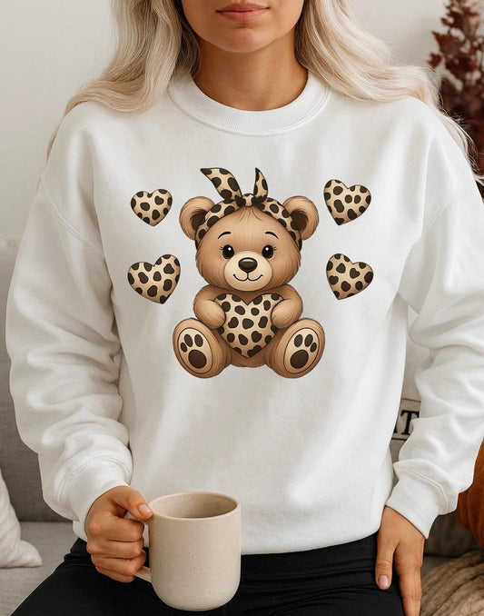 Bluza alba din bumbac 100% Gold bear