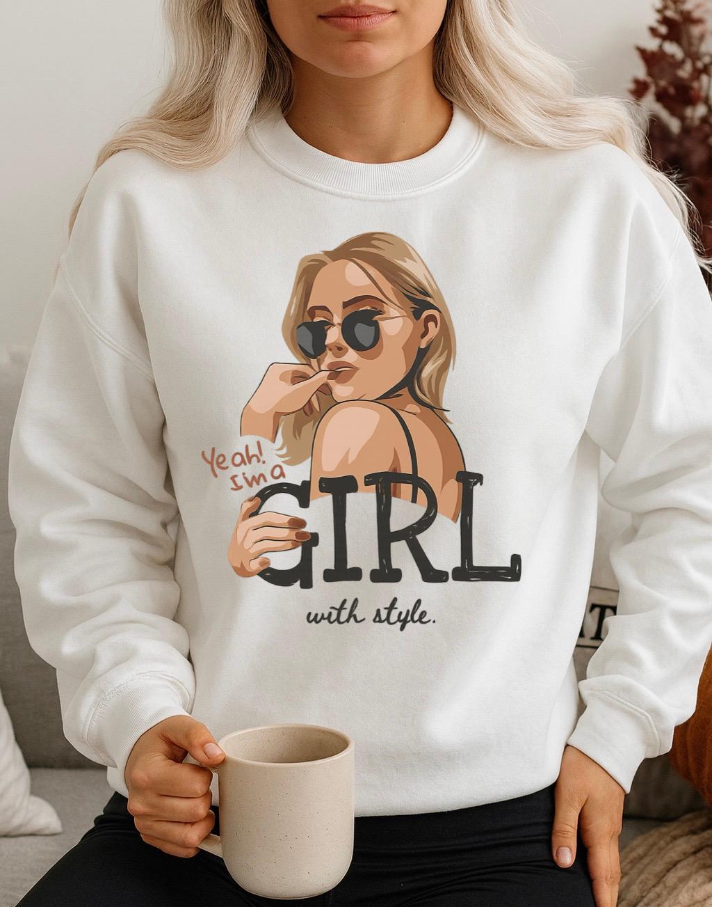 Bluza Alba Dama din Bumbac 100% Girl With Style