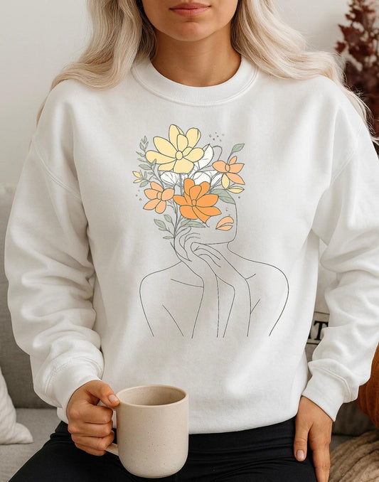Bluza Alba Dama din Bumbac 100% Girl Flower - MonCherie