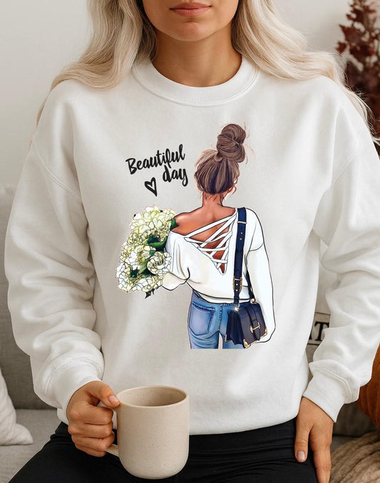 Bluza Alba Dama din Bumbac 100% Beautiful Day - MonCherie