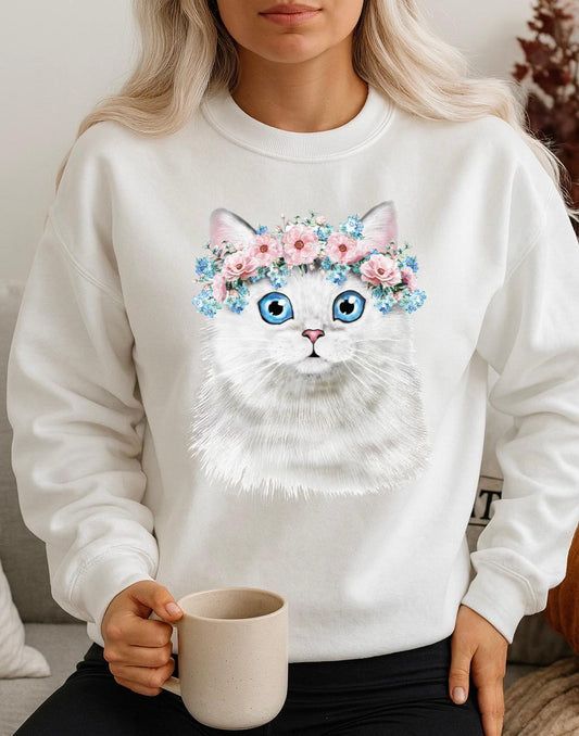 Bluza Alba Dama din Bumbac 100% Blue Cat - MonCherie