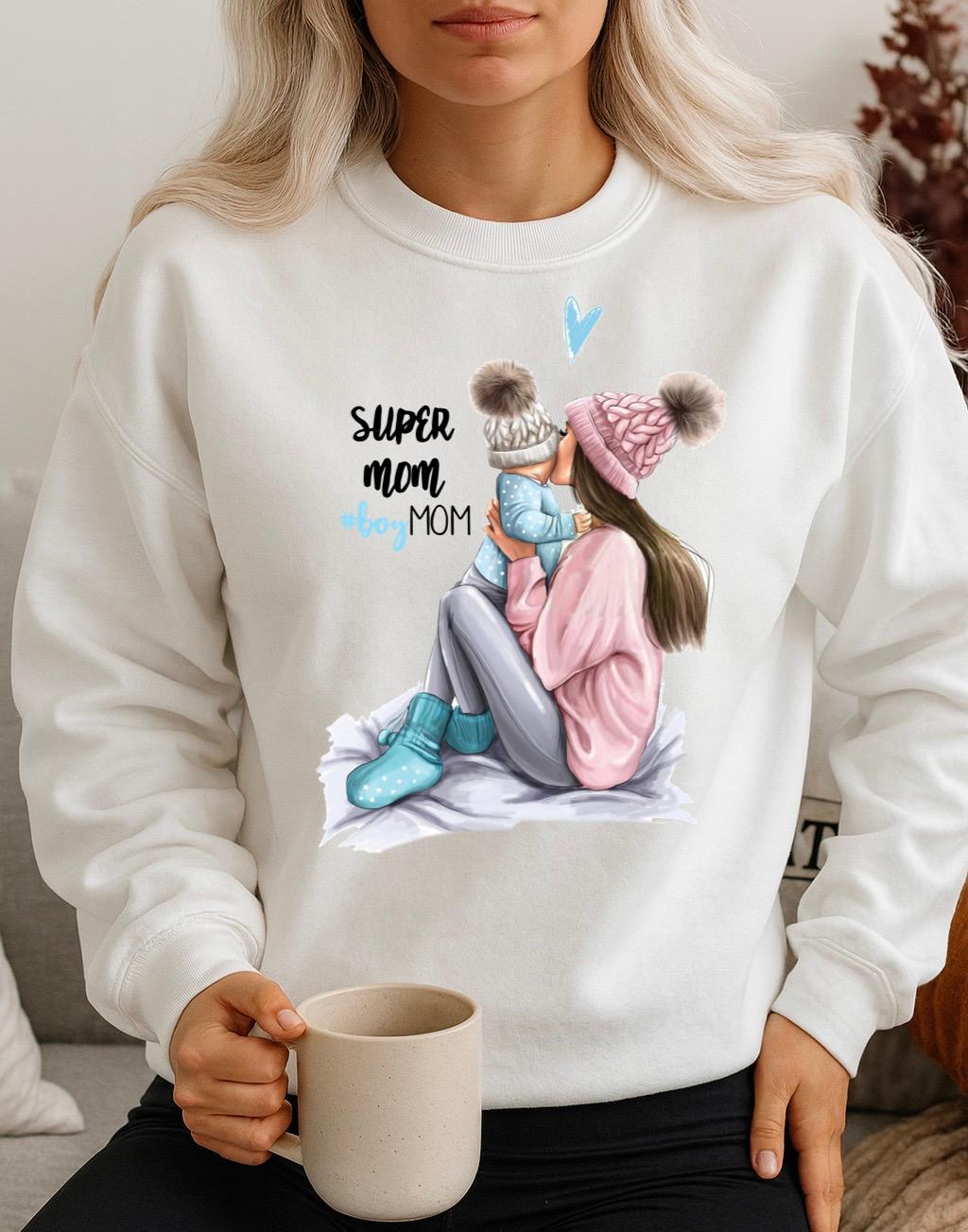 Bluza Alba Dama din Bumbac 100% Super Mom - MonCherie