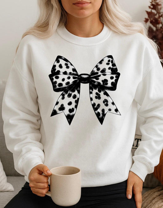 Bluza alba din bumbac 100% Fundita neagra