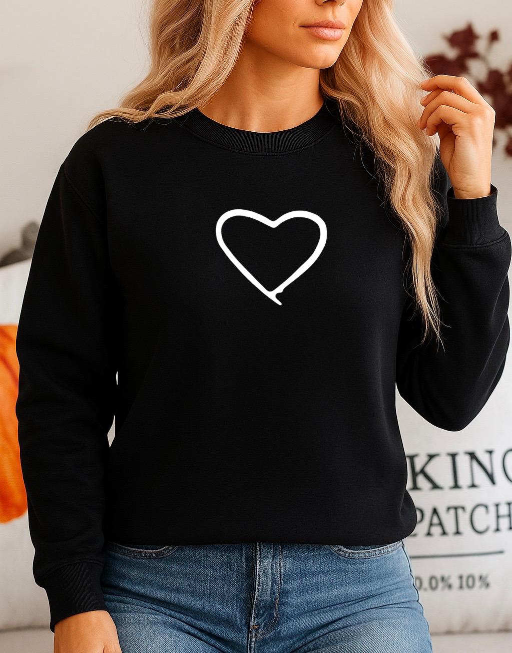 Bluza Neagra Dama din Bumbac 100% White Heart