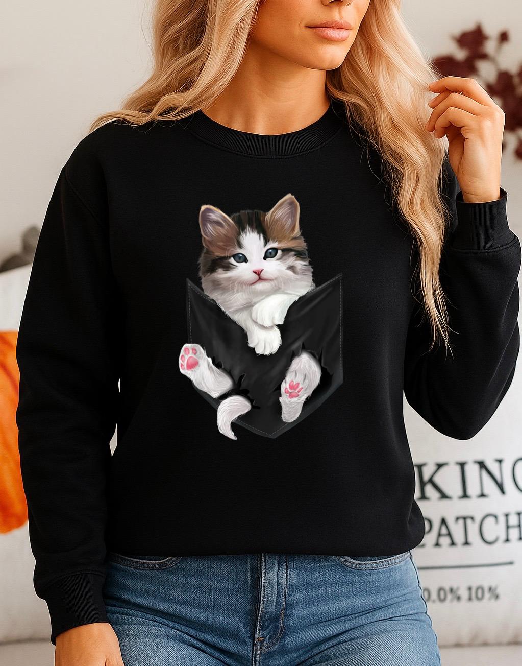 Bluza Neagra Dama din Bumbac 100% White Cat 4