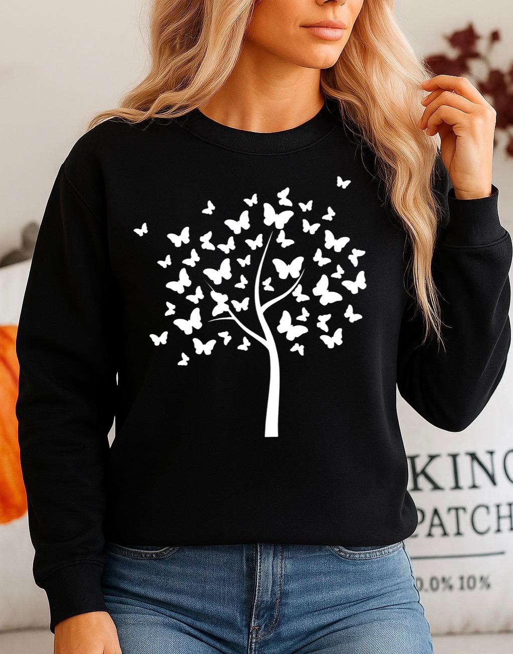 Bluza Neagra Dama din Bumbac 100% White Tree
