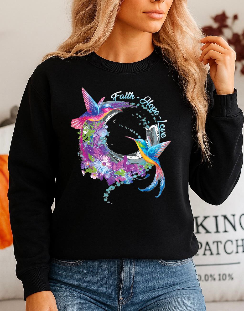 Bluza neagra din bumbac 100% Faith Mov