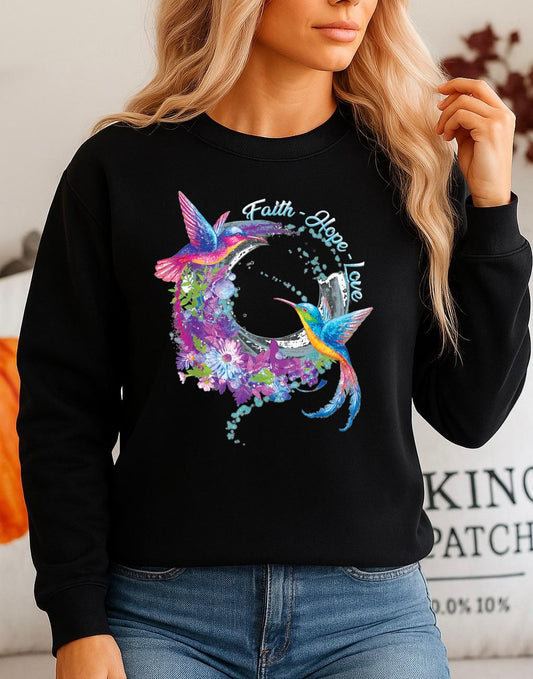 Bluza neagra din bumbac 100% Faith Mov