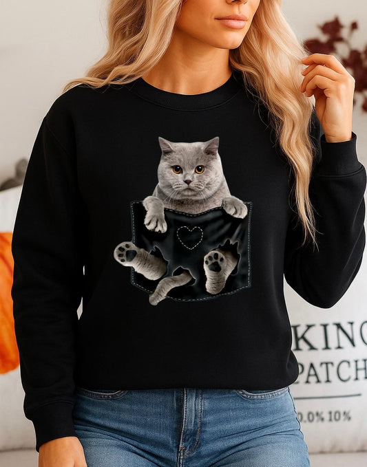 Bluza neagra din bumbac 100% Neagra Cat 21