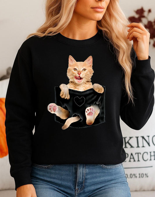 Bluza neagra din bumbac 100% Neagra Cat