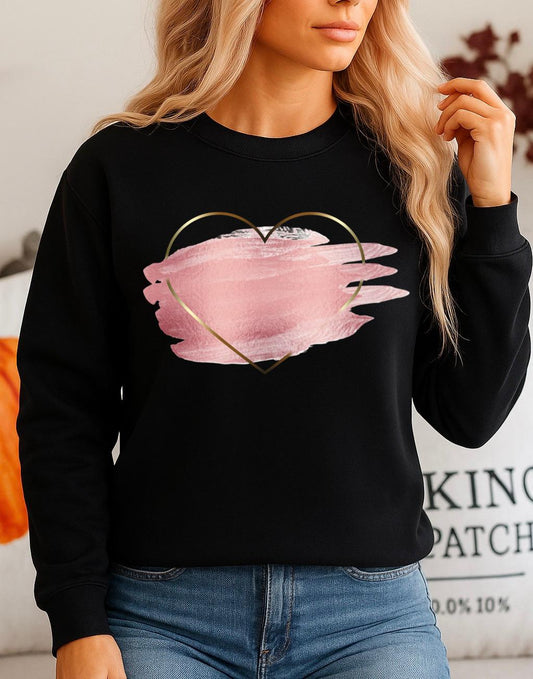 Bluza neagra din bumbac 100% Neagra rose heart