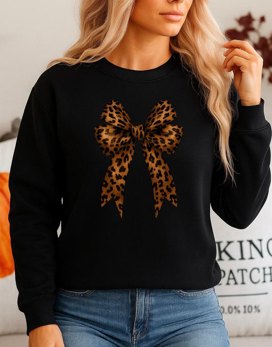 Bluza neagra din bumbac 100% Fundita animal print