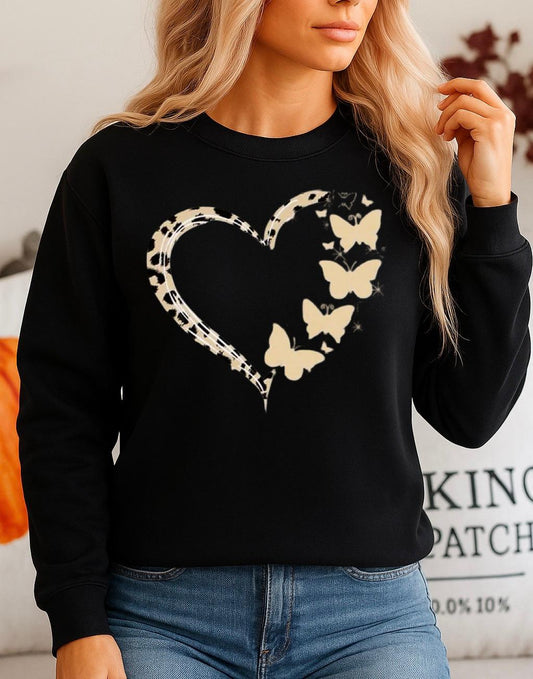 Bluza neagra din bumbac 100% Heart