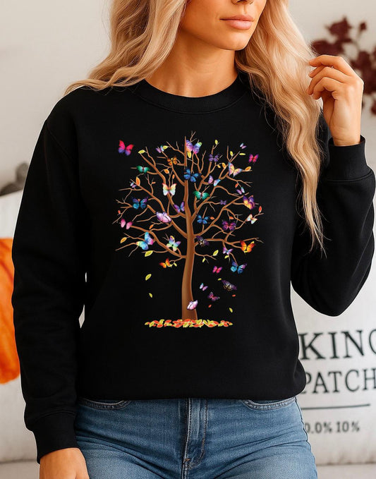 Bluza neagra din bumbac 100% Tree