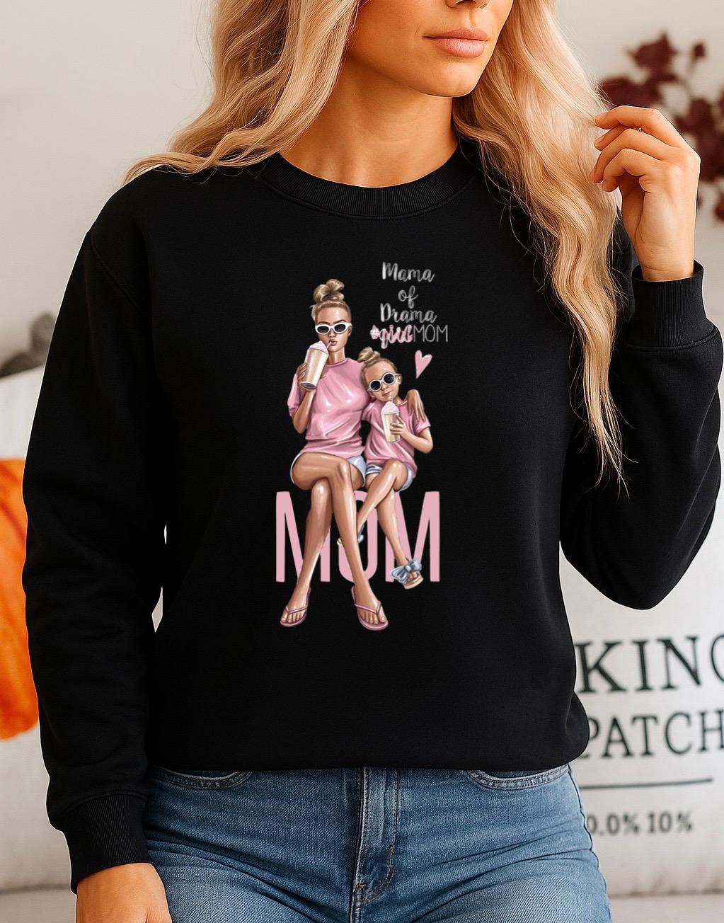 Bluza neagra din bumbac 100% Mom