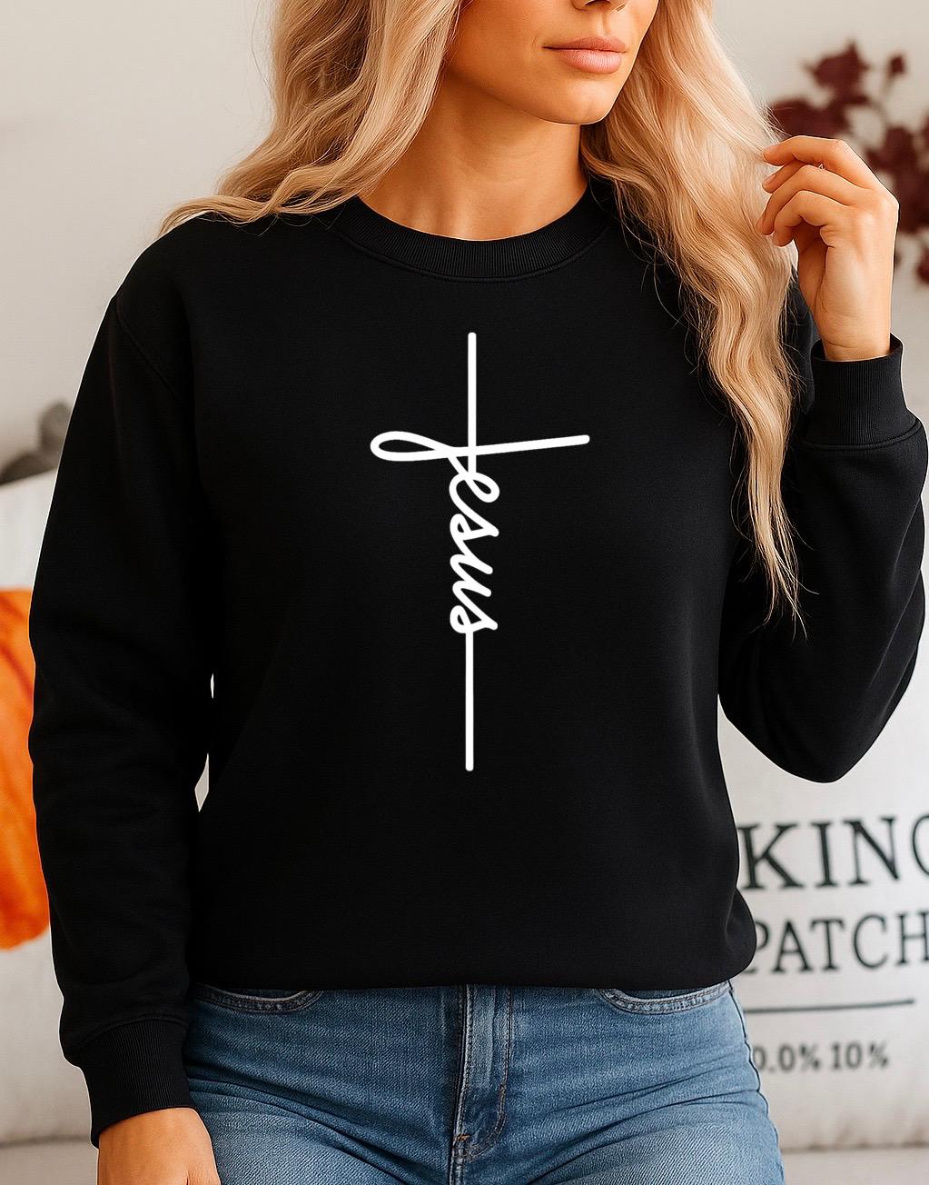 Bluza Neagra Dama din Bumbac 100% Jesus