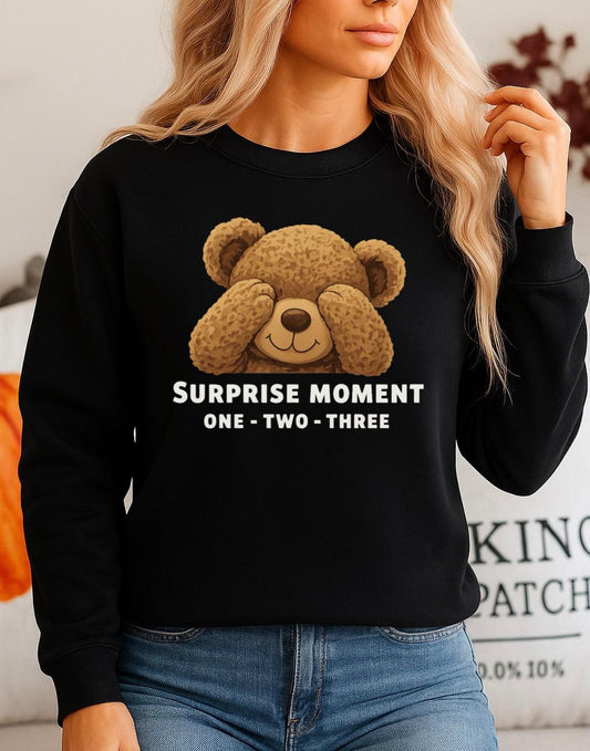 Bluza neagra din bumbac 100% Surprise moment