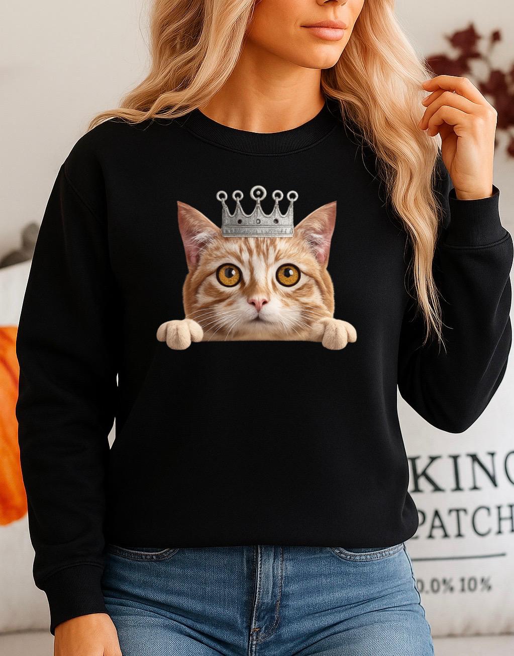 Bluza neagra din bumbac 100% Cat Nice