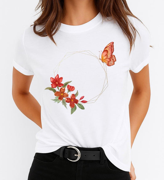 Tricou dama din bumbac 100% Inel Butterfly