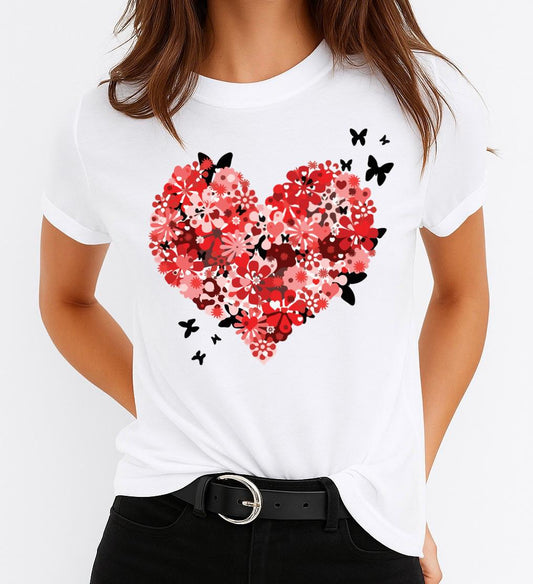 Tricou dama din bumbac 100% Butterfly heart