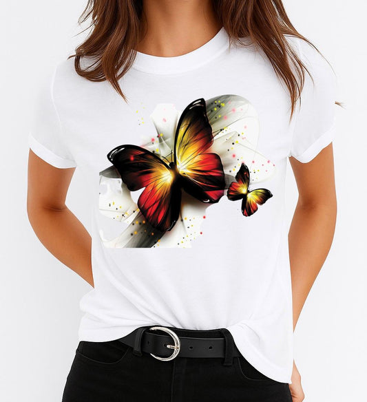 Tricou dama din bumbac 100% SHINING BUTTERFLIES