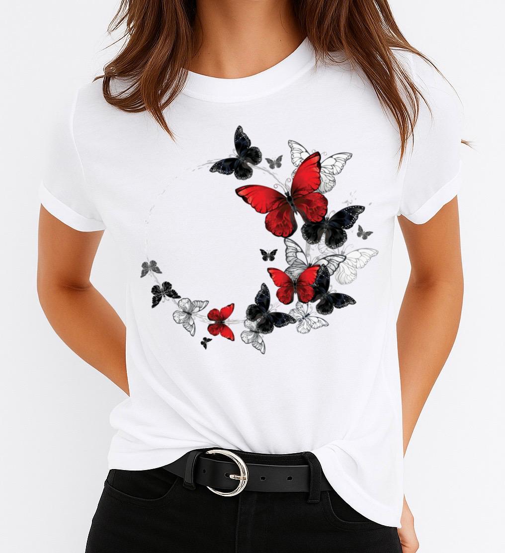 Tricou dama din bumbac 100% 7 Butterflies
