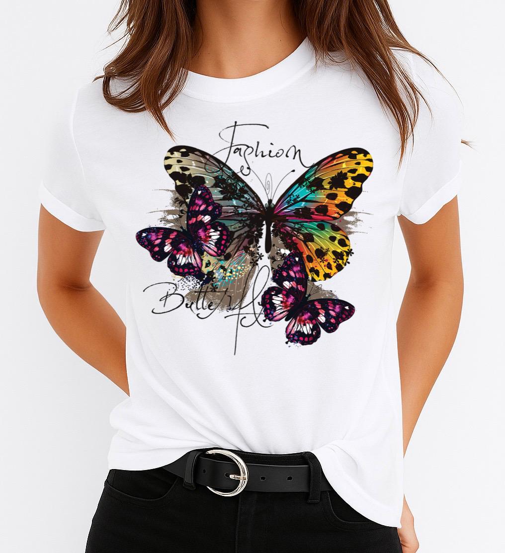 Tricou dama din bumbac 100% Fashion Butterfly