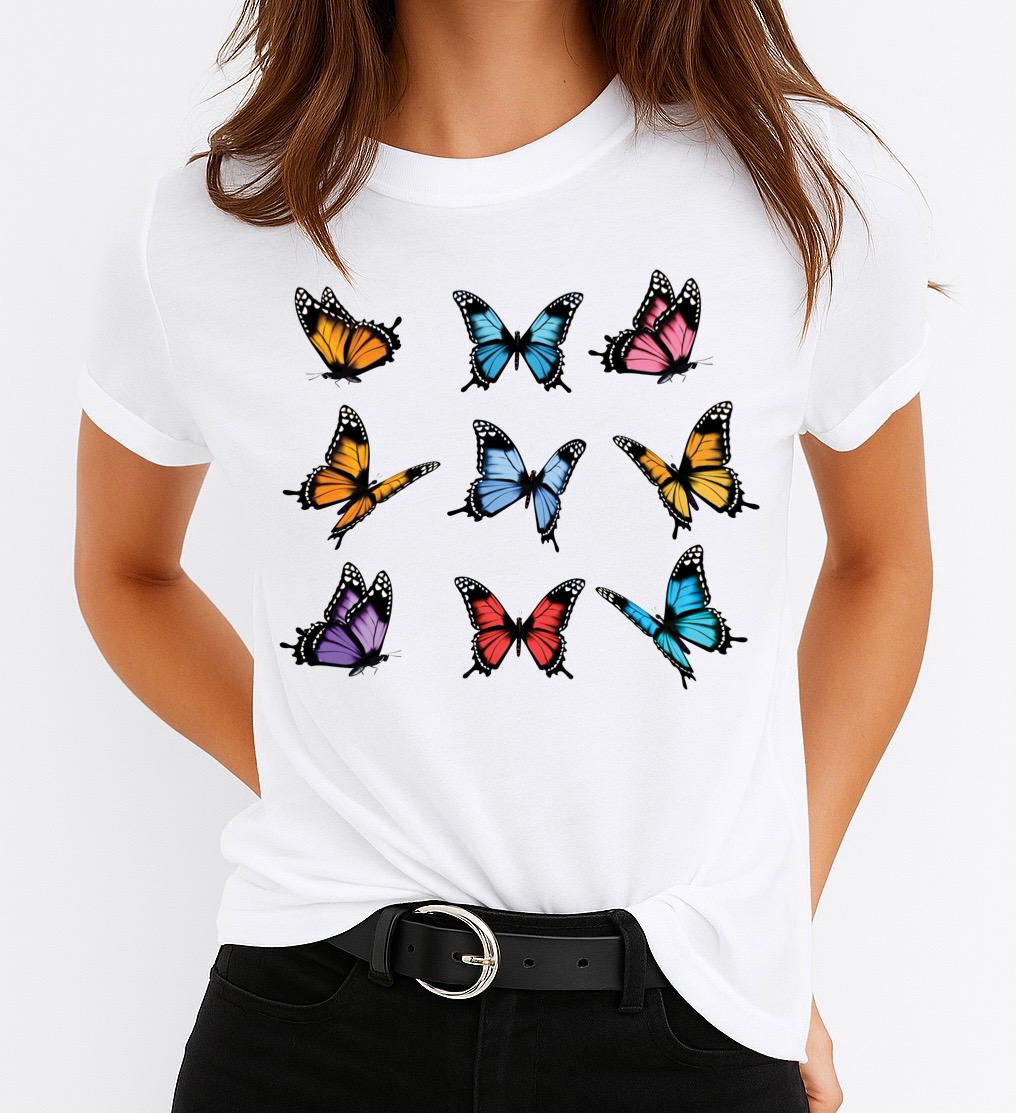 Tricou dama din bumbac 100% 6 Butterflies