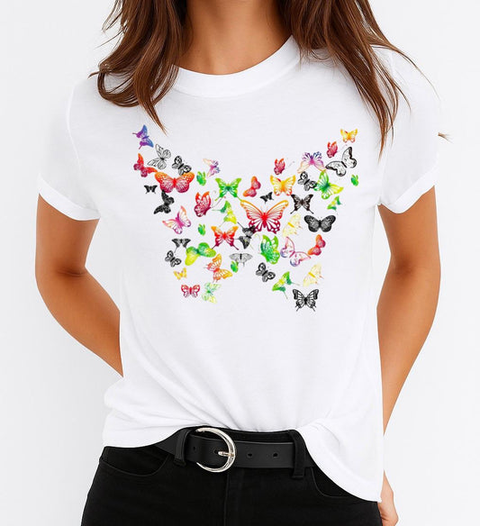 Tricou dama din bumbac 100% All Butterflies