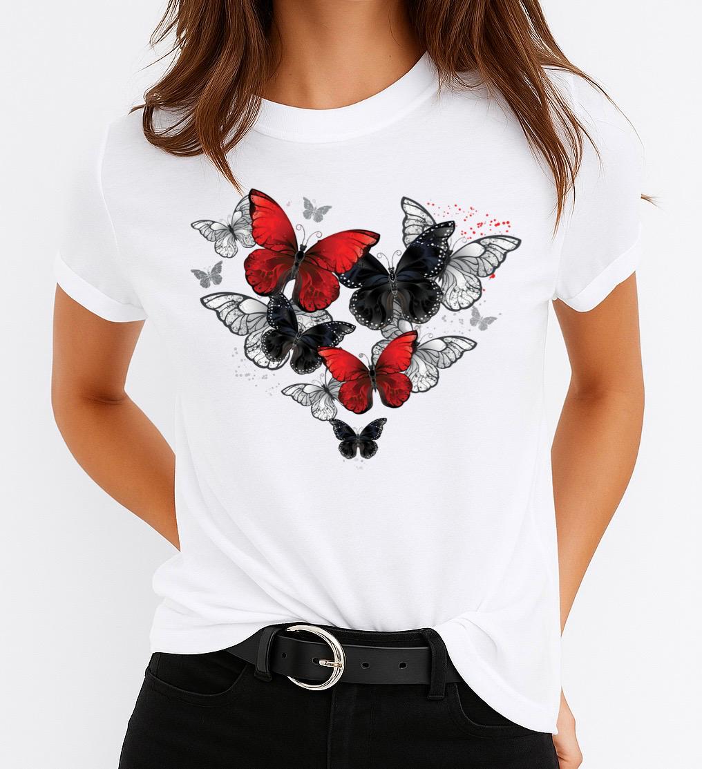 Tricou dama din bumbac 100% 5 Butterflies 2