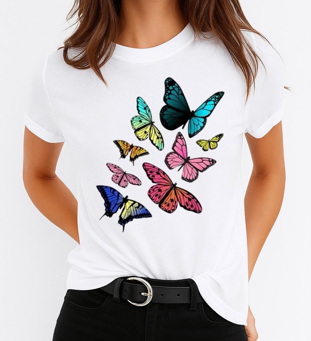 Tricou dama din bumbac 100% Butterflies