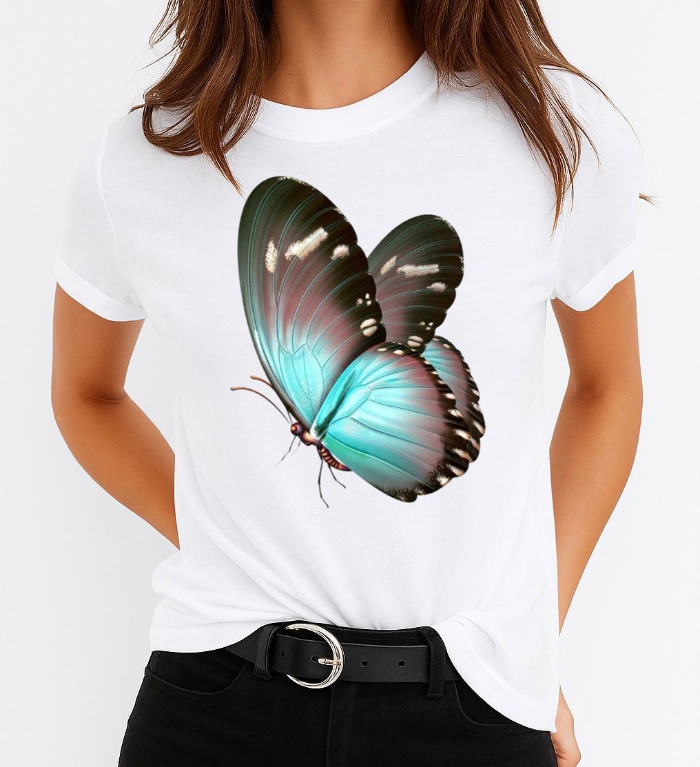 Tricou dama din bumbac 100% Big Butterfly