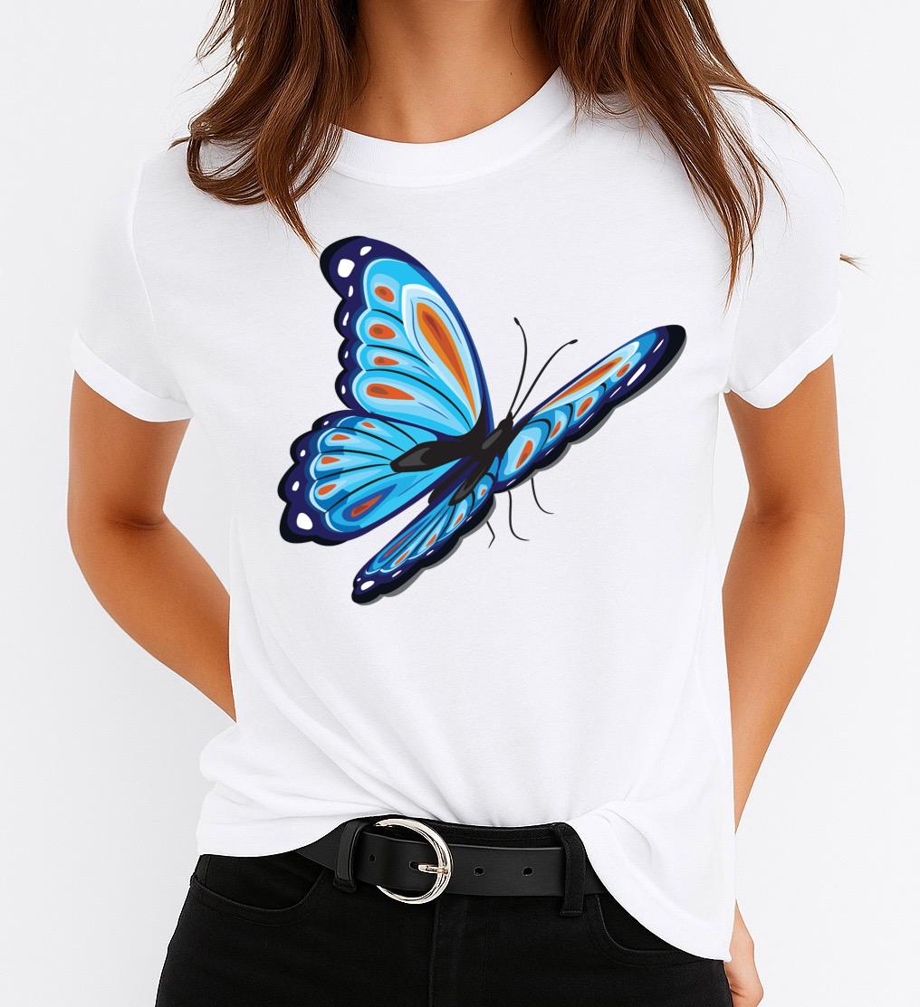 Tricou dama din bumbac 100% Blue Butterfly