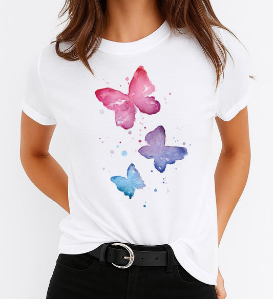 Tricou dama din bumbac 100% 3 Butterflies