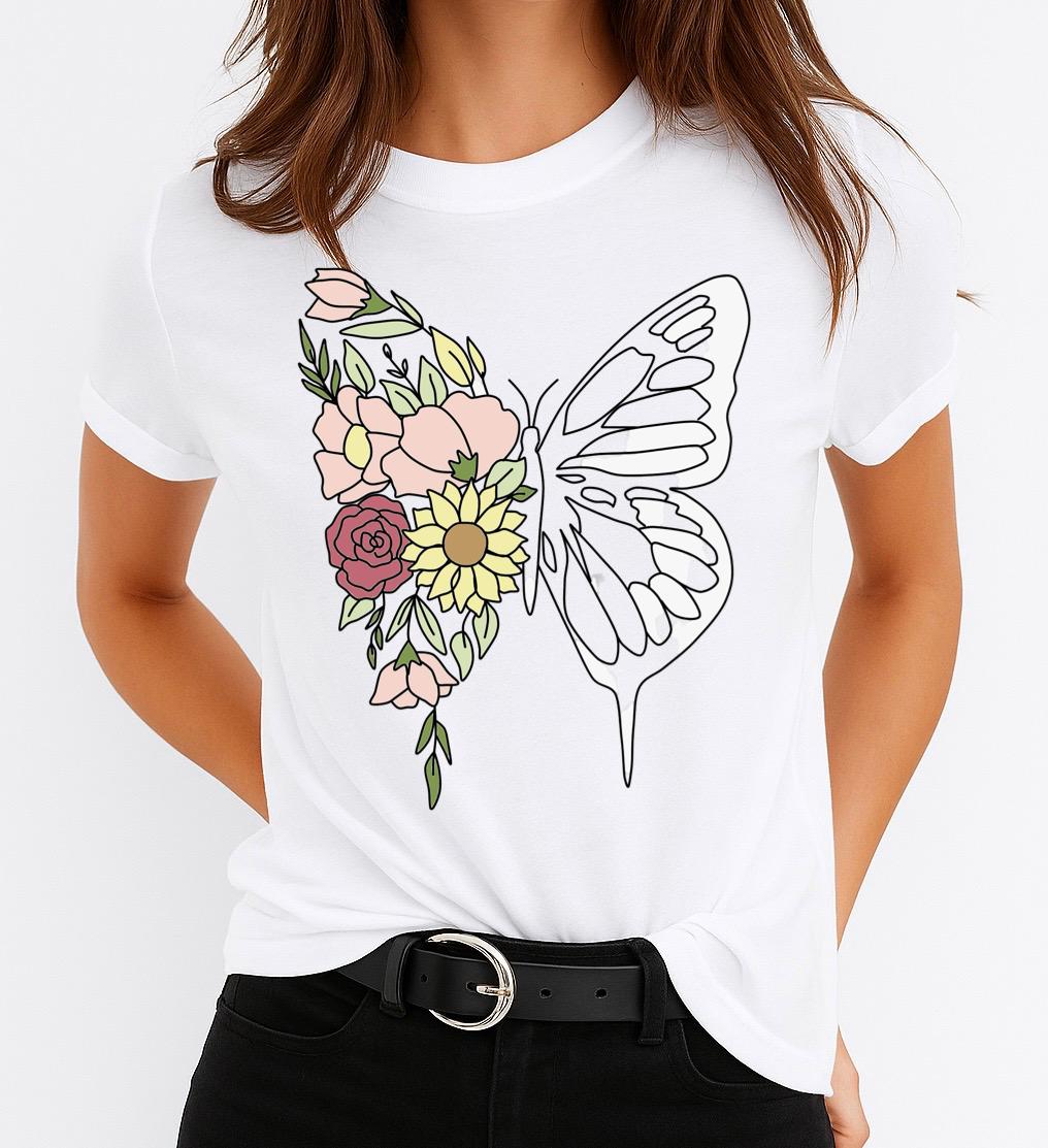 Tricou dama din bumbac 100% Butterfly