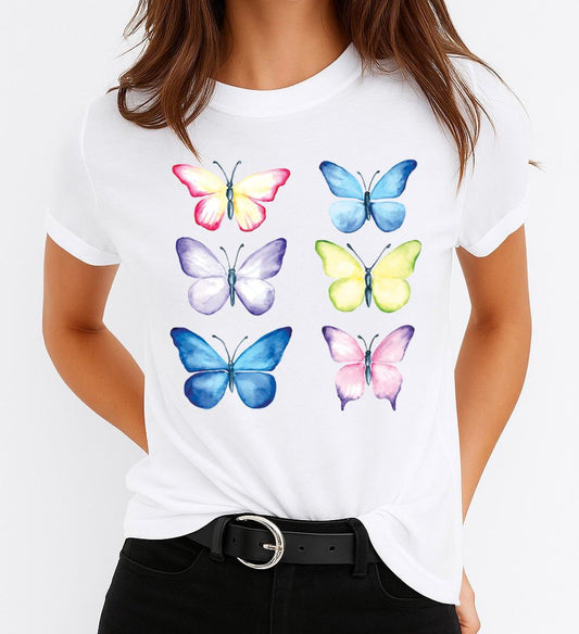 Tricou dama din bumbac 100% 6 Butterflies