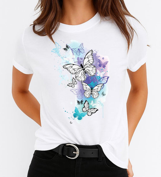 Tricou dama din bumbac 100% Spring Butterflies 6