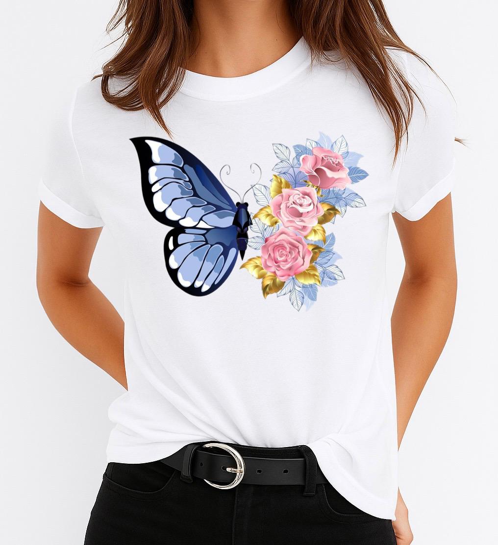 Tricou dama din bumbac 100% Butterfly Nice