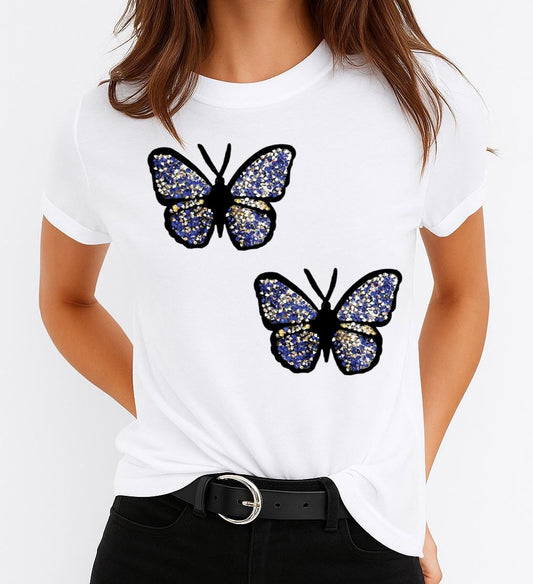 Tricou dama din bumbac 100% 2 Fluturi