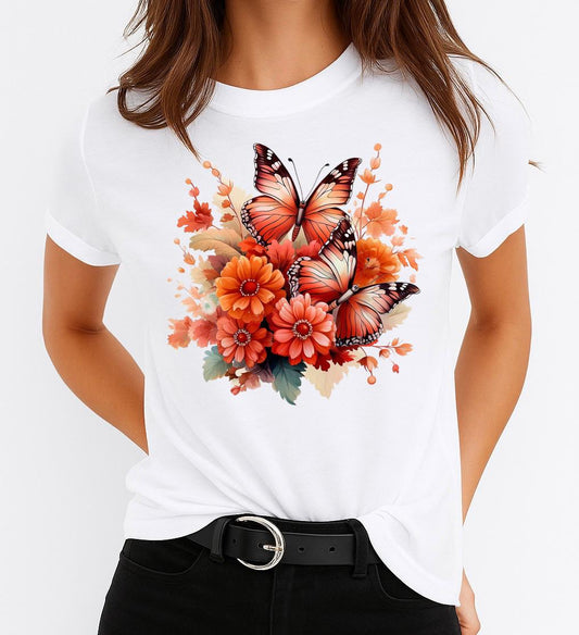 Tricou dama din bumbac 100% Orange Butterfly