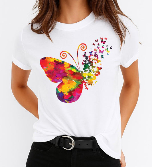 Tricou dama din bumbac 100% Spring Butterfly New
