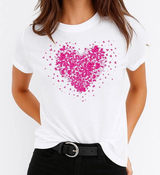 Tricou dama din bumbac 100% Pink Heart 2