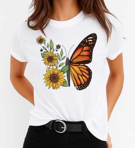 Tricou dama din bumbac 100% Big Butterfly 2