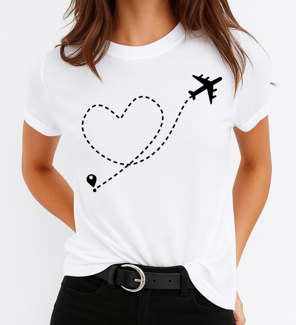 Tricou dama din bumbac 100% Heart Fly