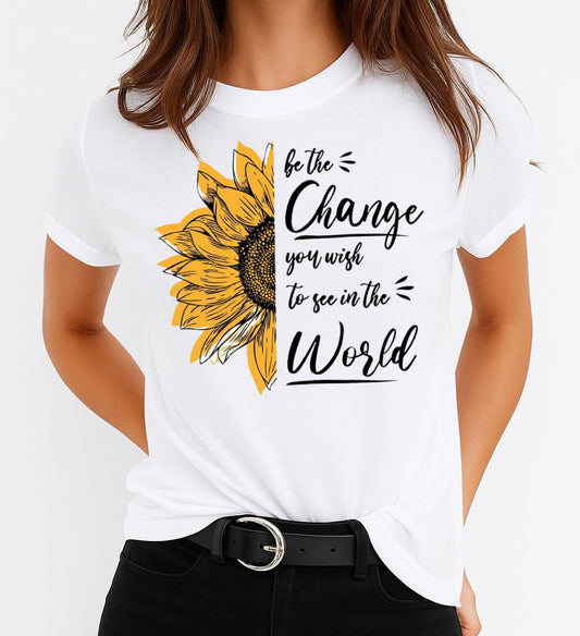 Tricou Alb Dama din Bumbac 100% - World