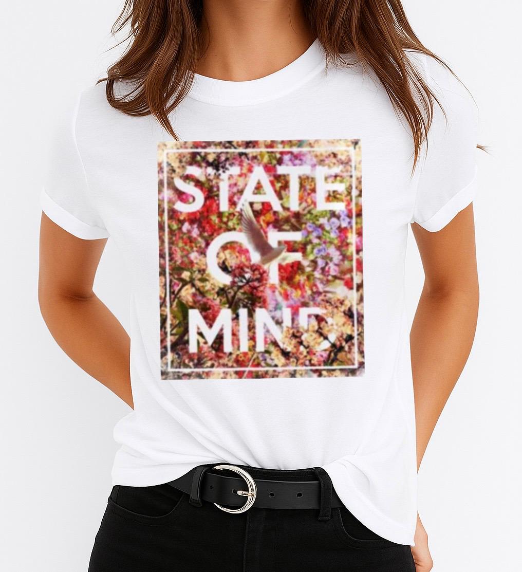 Tricou Alb Dama din Bumbac 100% - State of Mind